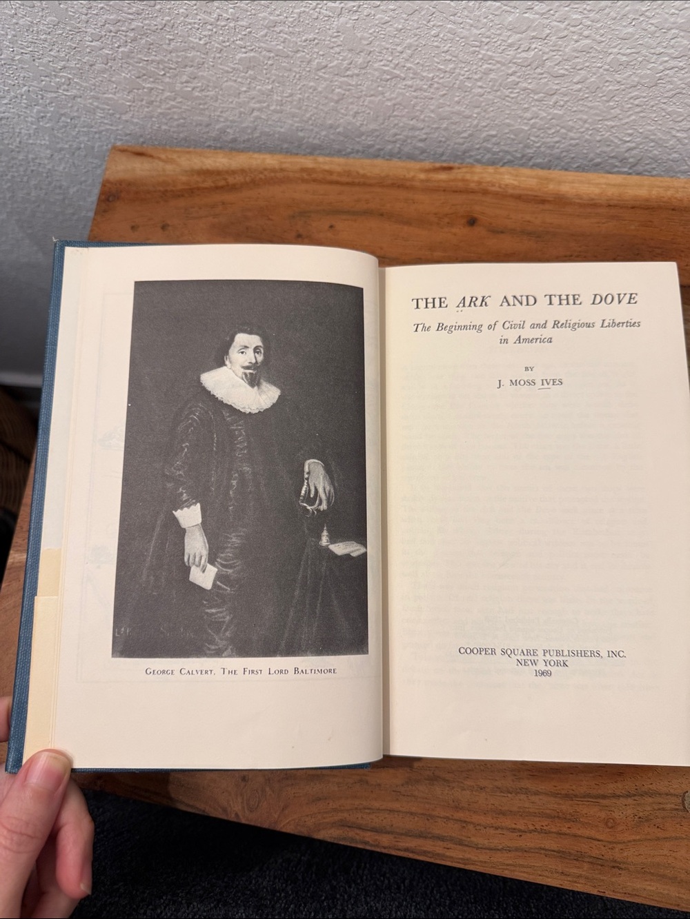 Hardcover Book "The Ark and the Dove" in Blue Cover by J Moss Ives